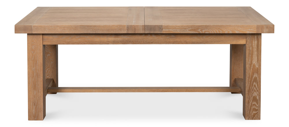 Sarreid Bauhaus Contemporary Oak Dining Table With 2 Expanding Leaves – Perfect For Family Gatherings! Beige Dusty Oak,Natural Oak Finish ,Two 16"Leaves 27736-do