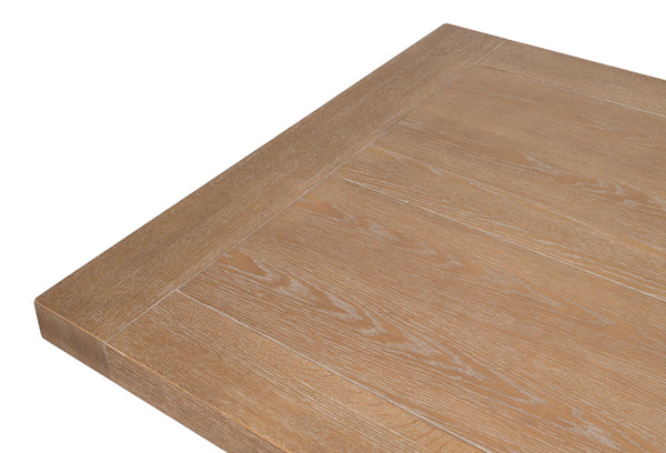 Sarreid Bauhaus Contemporary Oak Dining Table With 2 Expanding Leaves – Perfect For Family Gatherings! Beige Dusty Oak,Natural Oak Finish ,Two 16"Leaves 27736-do