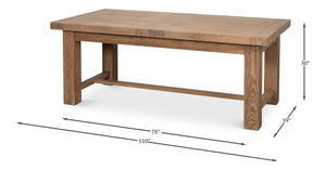 Sarreid Bauhaus Contemporary Oak Dining Table With 2 Expanding Leaves – Perfect For Family Gatherings! Beige Dusty Oak,Natural Oak Finish ,Two 16"Leaves 27736-do