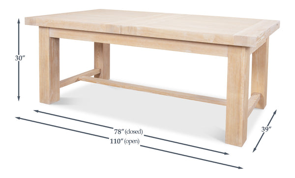 Sarreid Bauhaus Dining Table With Two 16" Leaves – Elegant Natural Oak Finish For Modern Dining Spaces Beige  27736