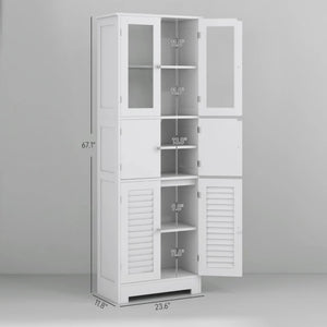 English Elm Foyer Beadboard Floor Cabinet with Drawers White Farmhouse Storage for Entryway Bath T3971P466327