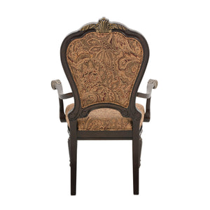 English Elm Traditional Russian Hill Armchairs Set of 2 with Gold Tipped Finish, Jacquard Upholstery, Elegant Dining Seating Cherry 45 L x 22 W x 15.5 H B011P321313