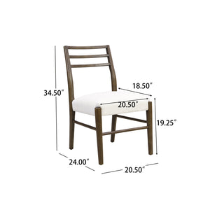 English Elm Christopher Knight Home® - 9PCS Dining Set with Rectangular Table and Ladder Back Chairs, Rubberwood Frame, Upholstered Seats Walnut N771P192288T_N771P195513T