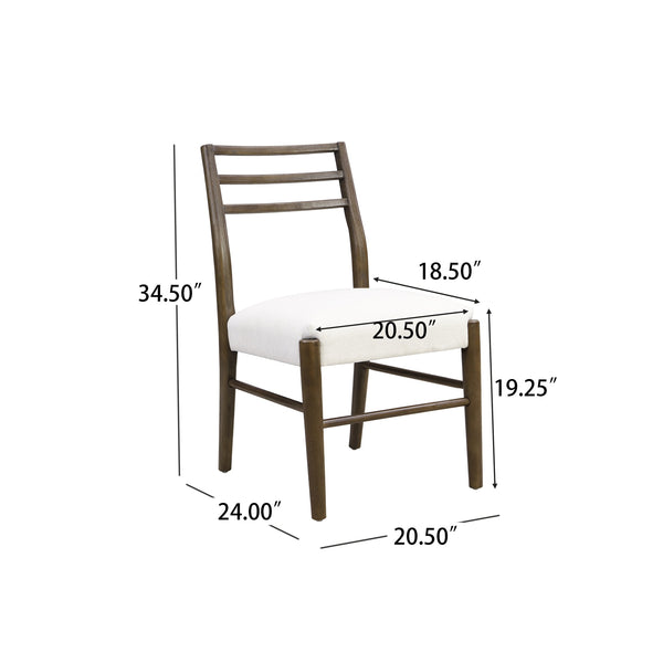 English Elm Christopher Knight Home® - DINING Chair Set of 2 with Rattan Round Back and Upholstered U‑Seat, Wood Frame, Contemporary Style Beige N771P192288T