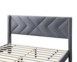 English Elm Modern Diamond Tufted Platform Bed Burlap Upholstered Frame for Loft Bedrooms Grey B011P418609