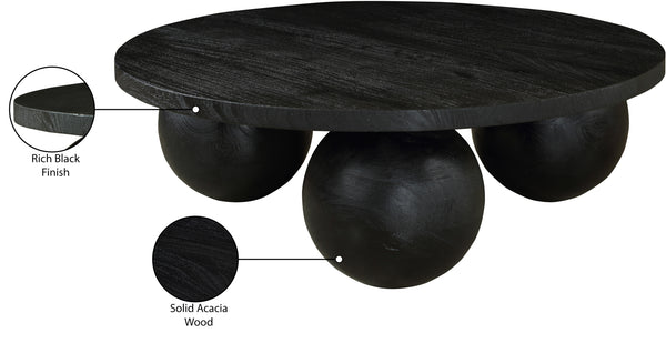 Spherical Black Coffee Table 277Black-CT Meridian Furniture