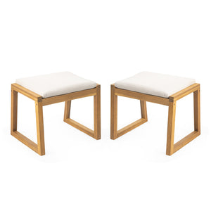 English Elm Christopher Knight Home® - Acacia Teak Outdoor Dining Set of 5 with Cushioned Chairs & Benches, Weatherproof Acacia Wood Patio N779P191976T_N779P210772L_N779P210771L