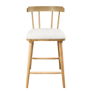English Elm Christopher Knight Home® - Olivia Set Of 4 Windsor-Style Indoor Wooden Counter Stools With Beige Upholstery For Cozy Charm N775P346246N-S4