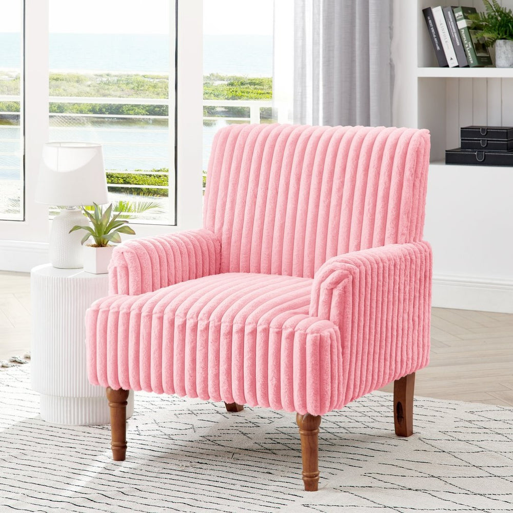 English Elm Modern Wide Wale Corduroy Accent Chair Solid Wood Legs Upholstered Living Room Seat W5568P445696