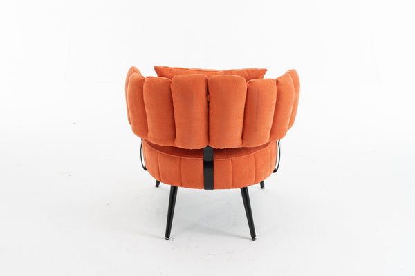 English Elm Decorative Chenille Barrel Tub Chair with Pocket Coil Cushion for Cozy Reading Nooks Orange W5188P462023