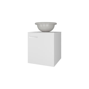 English Elm FM Modern Floating Bathroom Vanity with Integrated Sink and Soft-Close Door for Sleek Storage White 26.4 L x 22.4 W x 11.4 H B128P293879
