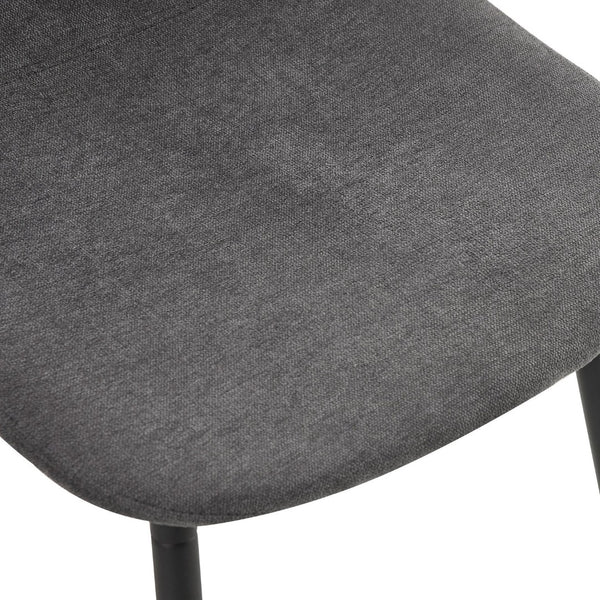 English Elm Table Set: 71" Walnut Grain Dining Table With 8 Dark Gray Linen-Cotton Chairs For Modern Homes W1151S04295-GIGA