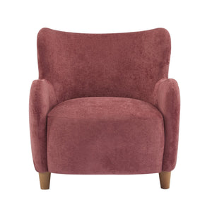 English Elm Christopher Knight Home® - Lucia Velvet Wingback Armchair with Pocket Spring Cushion, Mid-Century Birch Legs, Luxe Comfort Red,Teak 31.5 L x 30.75 W x 30.5 H N776P205426R