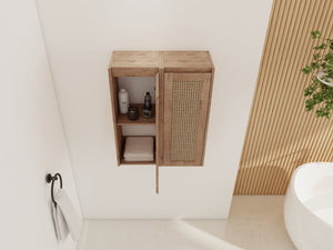 English Elm 24" Bathroom Side Cabinet - Wall-Mounted, Soft-Close Doors, Modern Design & Durable Storage Solution W999S00338