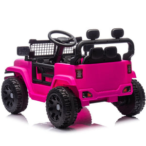 English Elm 24v Kids Ride on Car with Parental Remote Four Wheel Suspension Led Lights Bluetooth Pink W1578P235081