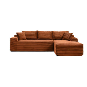 English Elm 105'' Modular L-shape Sectional Corduroy Couch Deep Seat Chaise Living Room Lounge W1117P387987
