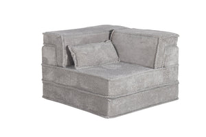 English Elm Compression Modular Floor Sofa Bed - Versatile, No Assembly, Soft Fleece, Memory Foam Loveseat, Light Grey W3723P377153