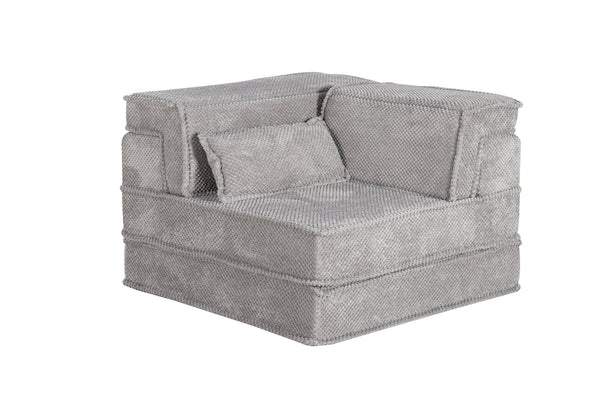 English Elm Compression Modular Floor Sofa Bed - Versatile, No Assembly, Soft Fleece, Memory Foam Loveseat, Light Grey W3723P377153