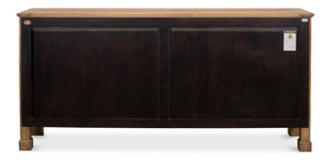Sarreid Caracole Driftwood Credenza - Solid Walnut Elegance With 2 Adjustable Shelves & 2 Decorative Keys Beige  27844