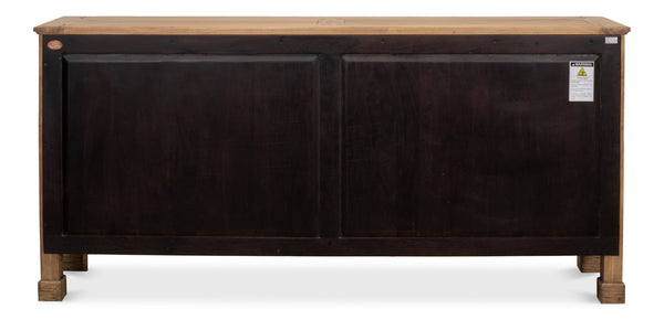 Sarreid Caracole Driftwood Credenza - Solid Walnut Elegance With 2 Adjustable Shelves & 2 Decorative Keys Beige  27844