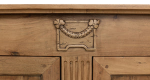 Sarreid Caracole Driftwood Credenza - Solid Walnut Elegance With 2 Adjustable Shelves & 2 Decorative Keys Beige  27844