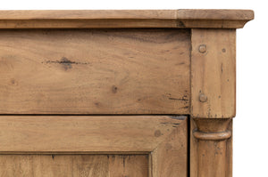 Sarreid Caracole Driftwood Credenza - Solid Walnut Elegance With 2 Adjustable Shelves & 2 Decorative Keys Beige  27844