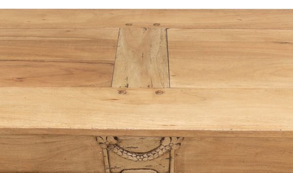 Sarreid Caracole Driftwood Credenza - Solid Walnut Elegance With 2 Adjustable Shelves & 2 Decorative Keys Beige  27844