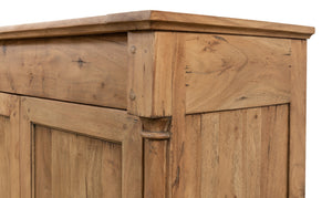 Sarreid Caracole Driftwood Credenza - Solid Walnut Elegance With 2 Adjustable Shelves & 2 Decorative Keys Beige  27844