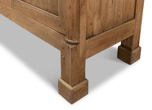 Sarreid Caracole Driftwood Credenza - Solid Walnut Elegance With 2 Adjustable Shelves & 2 Decorative Keys Beige  27844