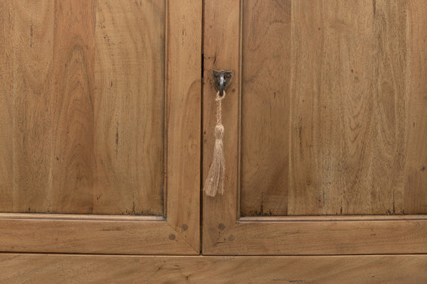 Sarreid Caracole Driftwood Credenza - Solid Walnut Elegance With 2 Adjustable Shelves & 2 Decorative Keys Beige  27844