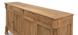 Sarreid Caracole Driftwood Credenza - Solid Walnut Elegance With 2 Adjustable Shelves & 2 Decorative Keys Beige  27844