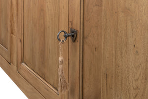 Sarreid Caracole Driftwood Credenza - Solid Walnut Elegance With 2 Adjustable Shelves & 2 Decorative Keys Beige  27844