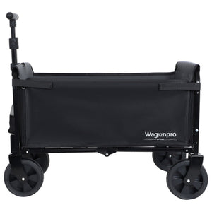 English Elm All-in-one Folding Camping Wagon with Bench Seating Storage and Pet Tether Outdoor Black+ Gray W2932P312713