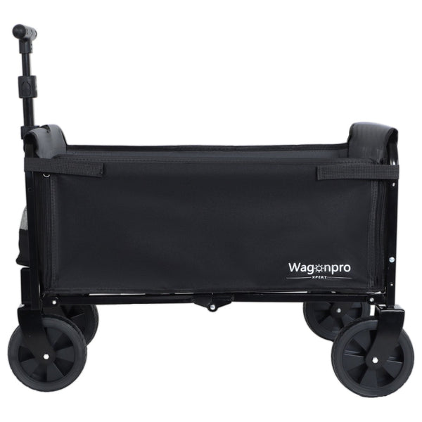 English Elm All-in-one Folding Camping Wagon with Bench Seating Storage and Pet Tether Outdoor Black+ Gray W2932P312713