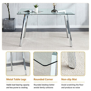English Elm Table and Chair Set Round Walnut Mdf Top Six Seat Dining with Gold Accent Legs Transparent,White+Silver W1151S04789