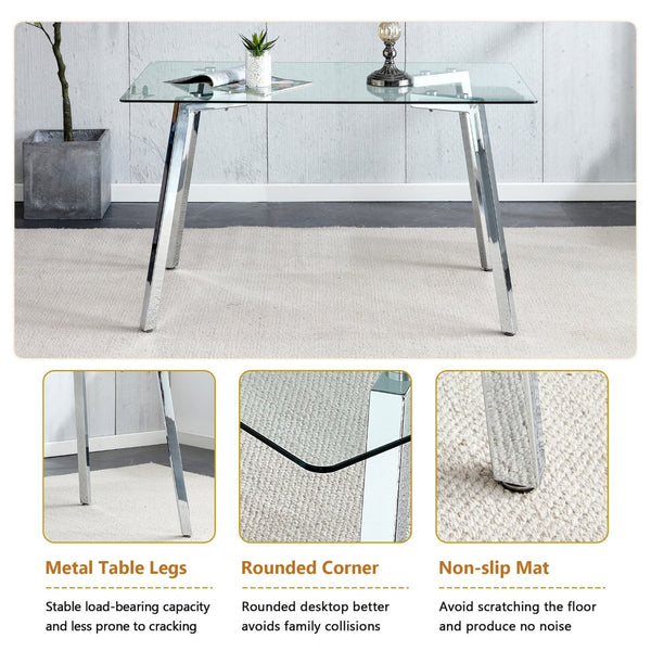 English Elm Table and Chair Set Round Walnut Mdf Top Six Seat Dining with Gold Accent Legs Transparent,White+Silver W1151S04789