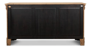 Sarreid Cafe Au Lait Buffet - Elegant Driftwood Finish With Faux Keyhole Escutcheon, Solid Walnut Charm Beige  27857