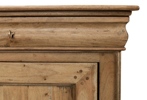 Sarreid Cafe Au Lait Buffet - Elegant Driftwood Finish With Faux Keyhole Escutcheon, Solid Walnut Charm Beige  27857
