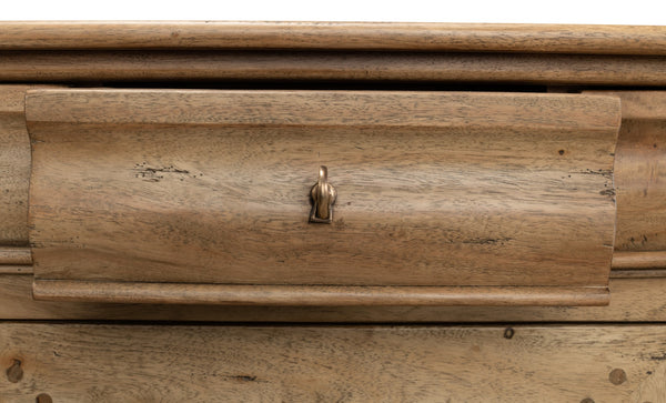 Sarreid Cafe Au Lait Buffet - Elegant Driftwood Finish With Faux Keyhole Escutcheon, Solid Walnut Charm Beige  27857