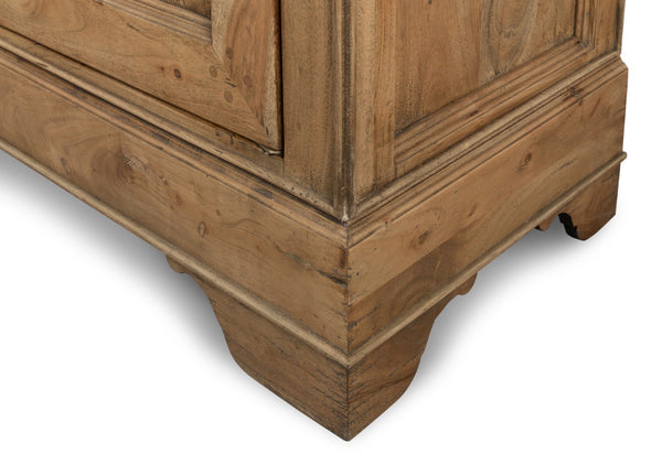 Sarreid Cafe Au Lait Buffet - Elegant Driftwood Finish With Faux Keyhole Escutcheon, Solid Walnut Charm Beige  27857