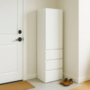 English Elm Elise Slim Modular Wood Closet Cabinet in White — Tall 108" Storage Unit with Drawers, Durable Melamine Finish B040P311966