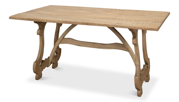 Sarreid Calambac Dining Table In Driftwood Finish - Rustic Charm With Old Wood & Walnut Hardware Accents Brown  27862