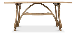 Sarreid Calambac Dining Table In Driftwood Finish - Rustic Charm With Old Wood & Walnut Hardware Accents Brown  27862