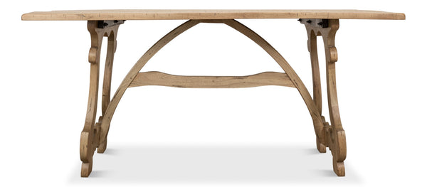Sarreid Calambac Dining Table In Driftwood Finish - Rustic Charm With Old Wood & Walnut Hardware Accents Brown  27862