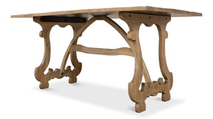 Sarreid Calambac Dining Table In Driftwood Finish - Rustic Charm With Old Wood & Walnut Hardware Accents Brown  27862