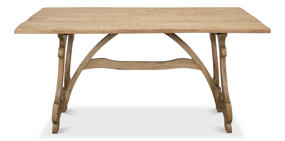 Sarreid Calambac Dining Table In Driftwood Finish - Rustic Charm With Old Wood & Walnut Hardware Accents Brown  27862