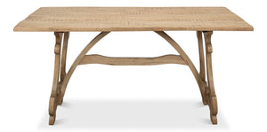 Sarreid Calambac Dining Table In Driftwood Finish - Rustic Charm With Old Wood & Walnut Hardware Accents Brown  27862