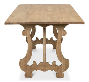 Sarreid Calambac Dining Table In Driftwood Finish - Rustic Charm With Old Wood & Walnut Hardware Accents Brown  27862