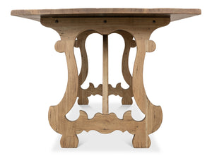 Sarreid Calambac Dining Table In Driftwood Finish - Rustic Charm With Old Wood & Walnut Hardware Accents Brown  27862