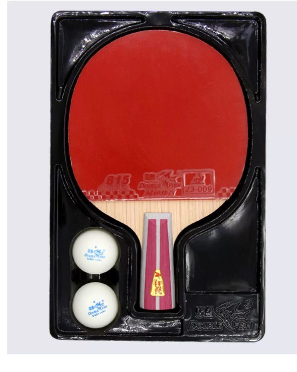 English Elm Double Fish Table Tennis Racket Pure Wood Blade Ittf Rubber Beginner Training Set W3087P379643